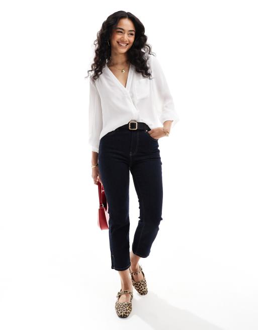 ASOS DESIGN - Blouse met zakje en lange mouwen in ivoor, 2 van 4