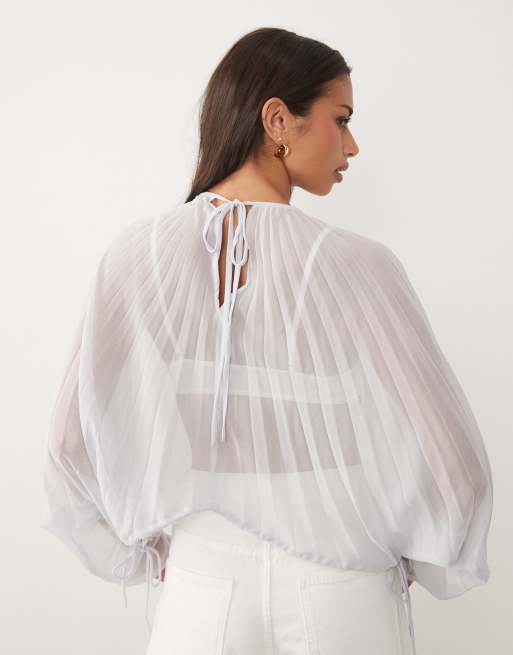 ASOS DESIGN - Blouse plissée cintrée à la taille - Lilas, 4 de 4