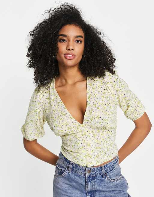 ASOS DESIGN Blouse r tro boutonn e sur le devant petites