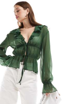 Blouse à Nœud Mousseline Transparente Noire Taille 44 - Neuve Avec Étiquettes