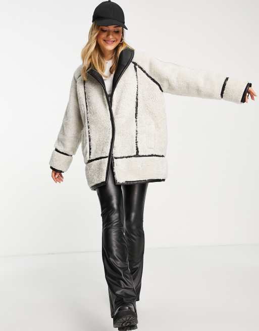 manteau aviateur blanc