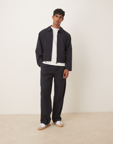 ASOS DESIGN - Blouson d'ensemble élégant à fines rayures - Bleu marine - view 1