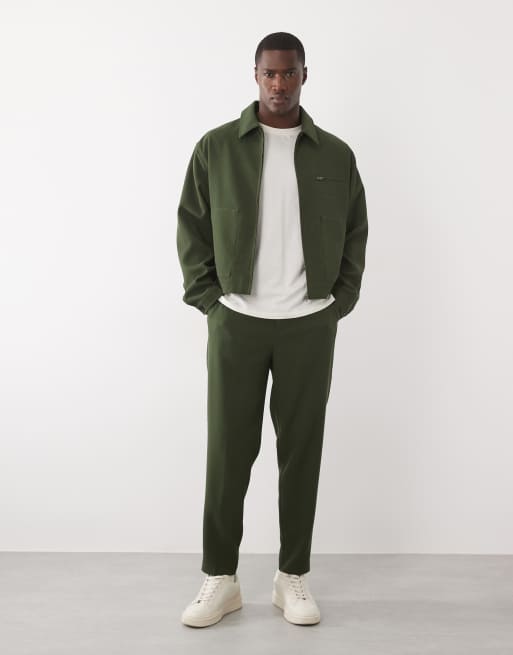 ASOS DESIGN - Blouson d'ensemble habillé à texture gaufrée - Olive, 3 de 5