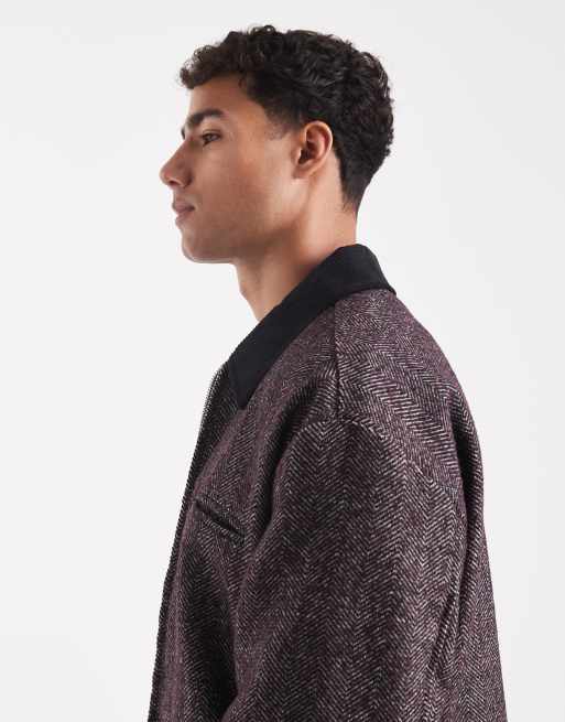 ASOS DESIGN - Blouson Harrington à chevrons - Bordeaux, 4 de 5
