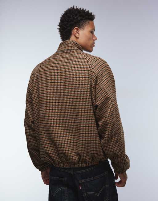 ASOS DESIGN - Blouson Harrington aspect laine à carreaux - Marron, 3 de 5
