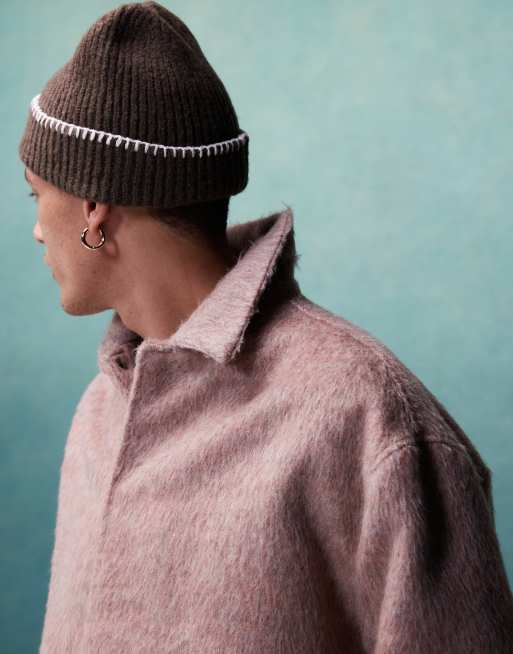 ASOS DESIGN - Blouson Harrington aspect laine - Rose, 2 de 4