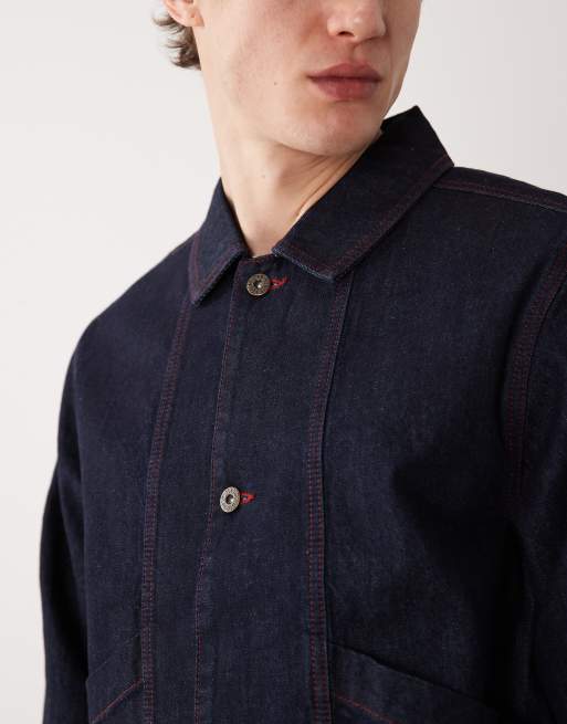 ASOS DESIGN - Blouson Harrington d'ensemble en jean - Indigo brut, 5 de 5