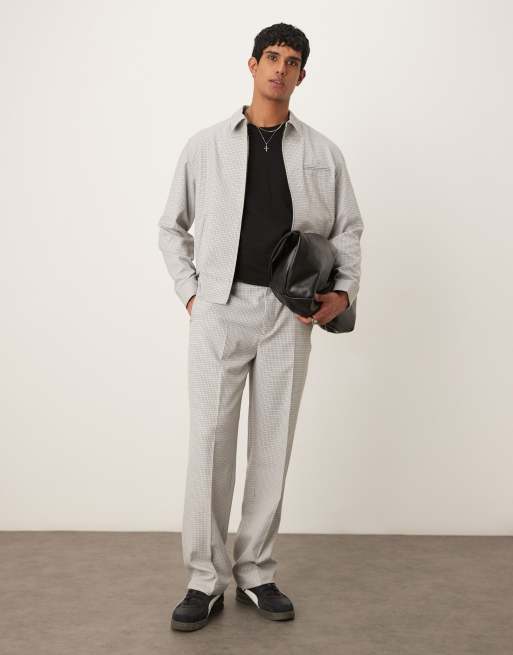 ASOS DESIGN - Blouson Harrington élégant d'ensemble à petits carreaux - Gris, 2 de 4
