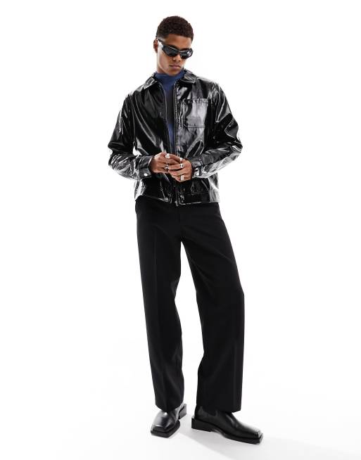 ASOS DESIGN - Blouson Harrington en imitation cuir - Noir, 4 de 4