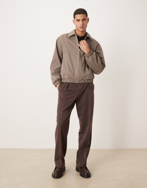 ASOS DESIGN - Blouson Harrington habillé coupe décontractée - Taupe foncé, 2 de 5