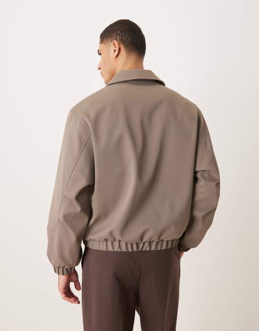 ASOS DESIGN - Blouson Harrington habillé coupe décontractée - Taupe foncé, 3 de 5