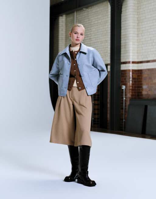 ASOS DESIGN - Blouson Harrington imitation cuir - Bleu, 2 de 4