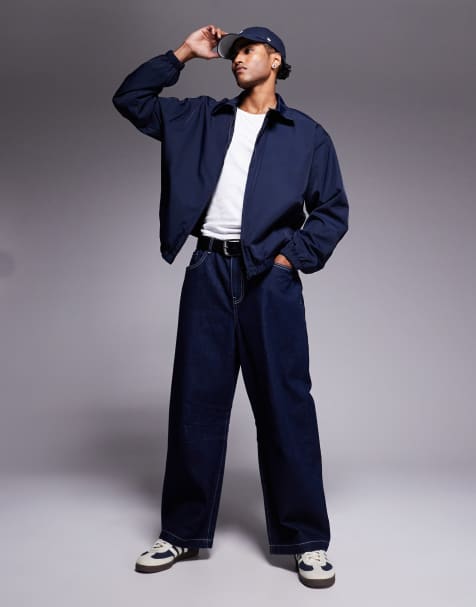 ASOS DESIGN - Blouson Harrington oversize léger - Bleu marine - view 1