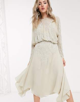 long sleeve midi maxi dress