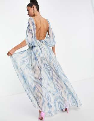 asos blue floral maxi dress