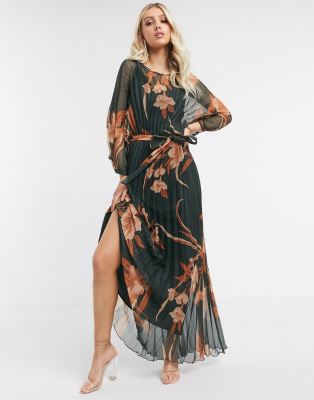 asos pleated maxi dress