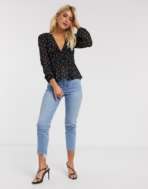 Asos peplum top sale