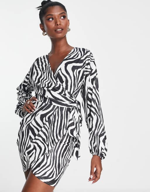 Zara animal shop print wrap dress