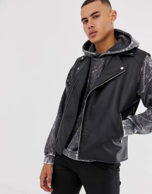 veste simili cuir sans manche