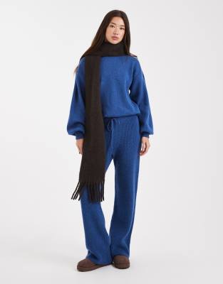 Asos Design Blouson Sweater With Tie Hem In Animal Print