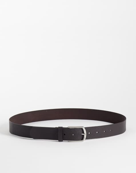 ASOS DESIGN bælte i læderlook i brun - view 1