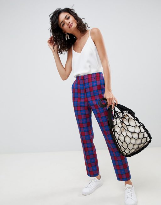 Asos plaid hot sale pants womens