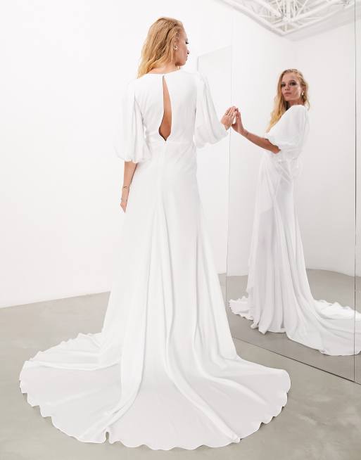 Asos edition cross front cape store wedding dress