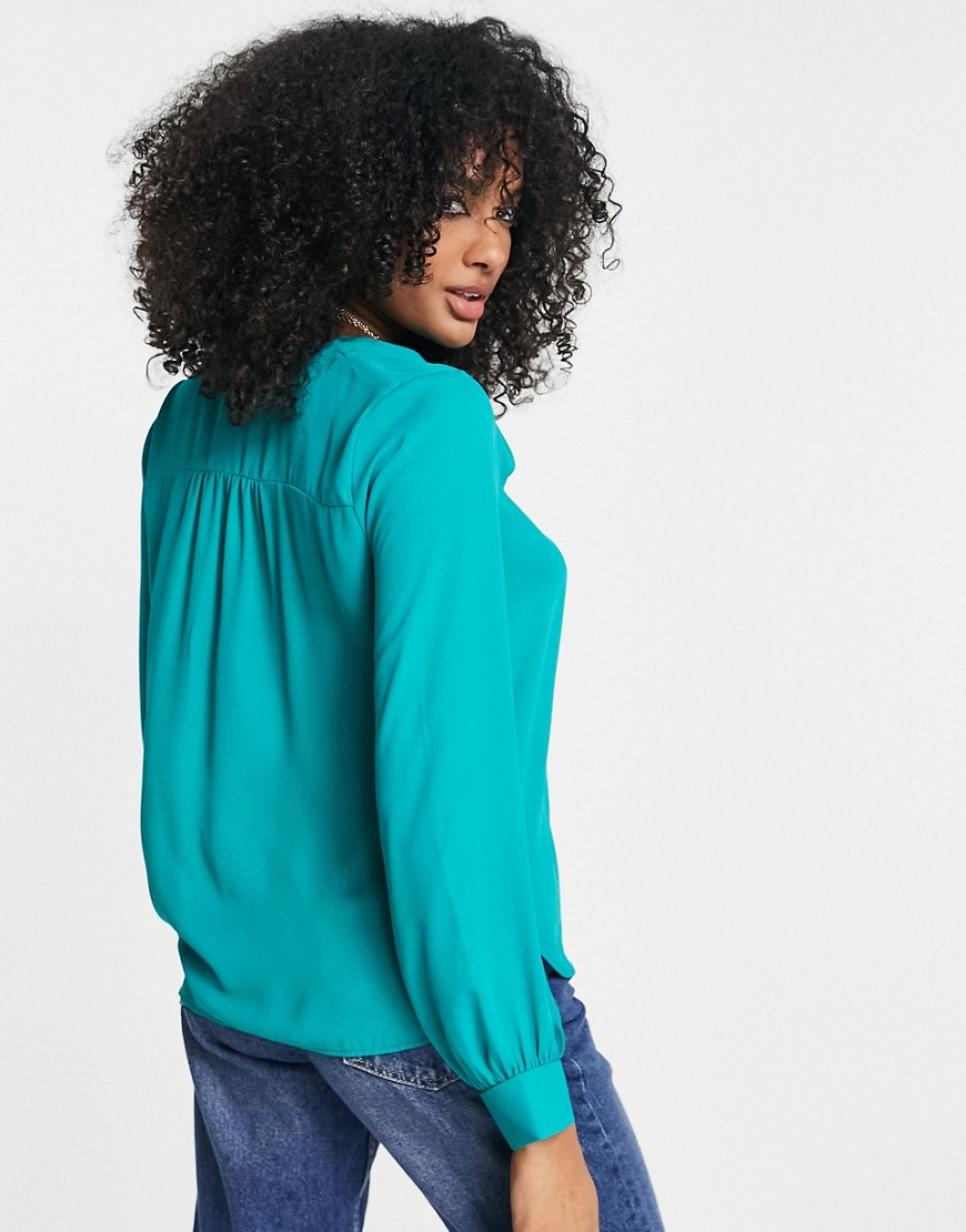 Blusa a maniche lunghe con tasca verde-azzurro - ASOS DESIGN Camicia donna  - immagine3