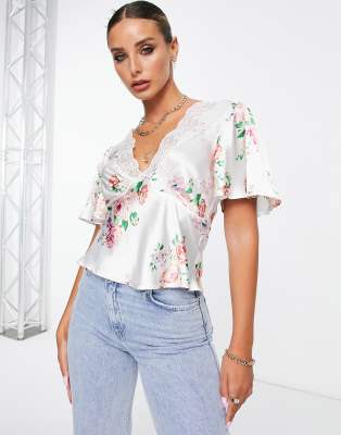 Top Camisole In Organza Rosa Con Pizzo E Archi - KIMBERLYSECRET, Taglia M/L, Petto 35-50
