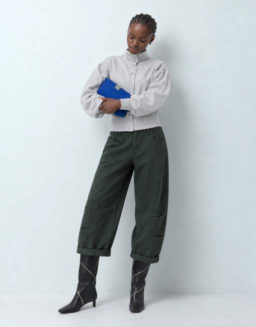 ASOS DESIGN bluza blouson z kołnierzem stójką w kolorze szary melanż, 6 z 10