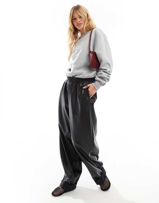 ASOS DESIGN – Bluza dresowa z marszczeniem w ciemnoszarym melanżowym kolorze