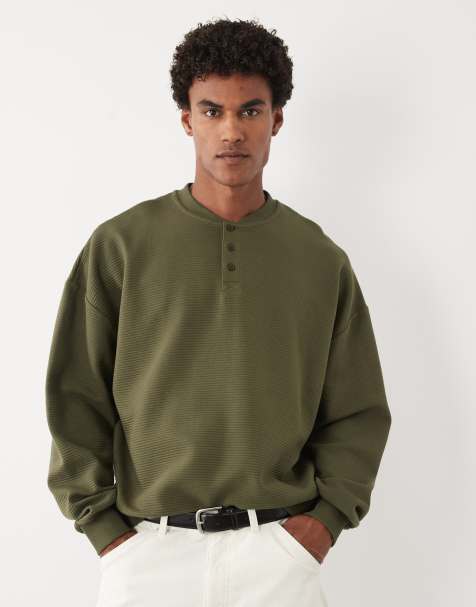 ASOS DESIGN – Bluza o fasonie extreme oversize z dekoltem henley - view 1