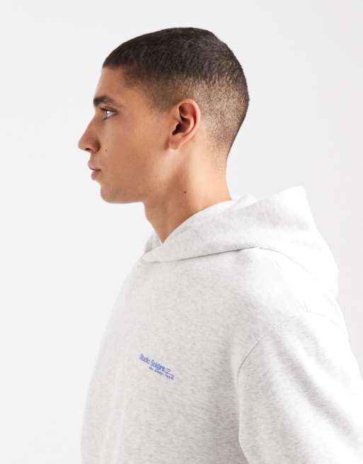 ASOS DESIGN – Bluza oversize w białym melanżowym kolorze z kapturem i napisem, 4 z 5