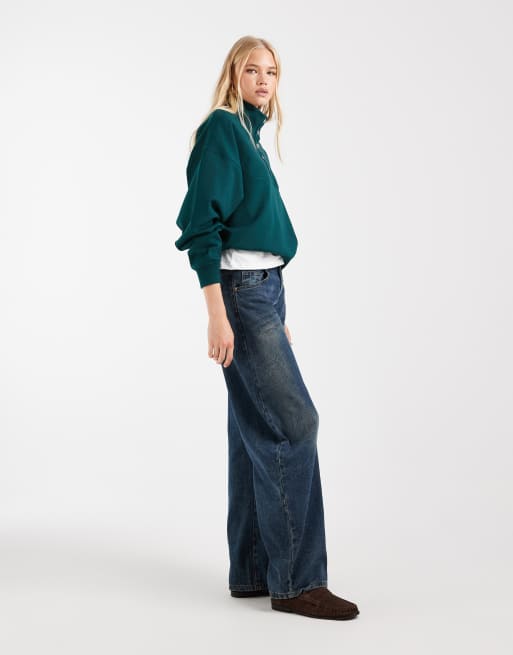 ASOS DESIGN bluza z golfem z dzianiny interlock w kolorze turkusowym, 3 z 4