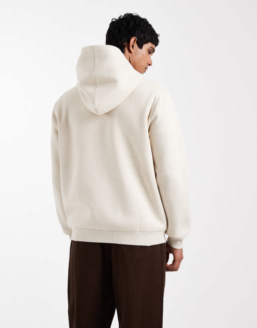 ASOS DESIGN – Bluza z kapturem basic w kolorze écru zapinana na zamek, 3 z 5