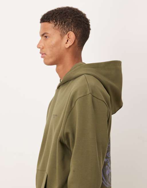 ASOS DESIGN – Bluza z kapturem i nadrukiem w kolorze khaki, 4 z 5