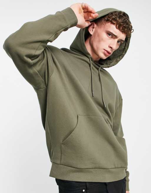 ASOS DESIGN – Bluza z kapturem oversize w kolorze zielonego khaki