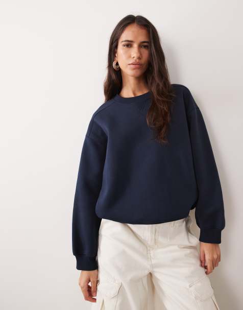 ASOS DESIGN bluza z okrągłym dekoltem w granatowym zestawie - view 1