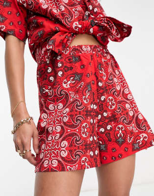 ASOS DESIGN board short in red bandana print - part of a set-Multi