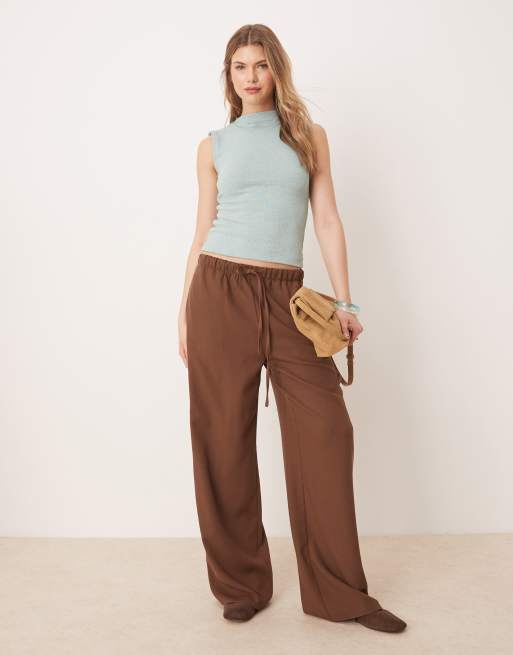 ASOS DESIGN boat neck button detail tank top in textured blue