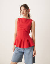 ASOS DESIGN mesh one shoulder asymmetric top in floral print - part of a set
