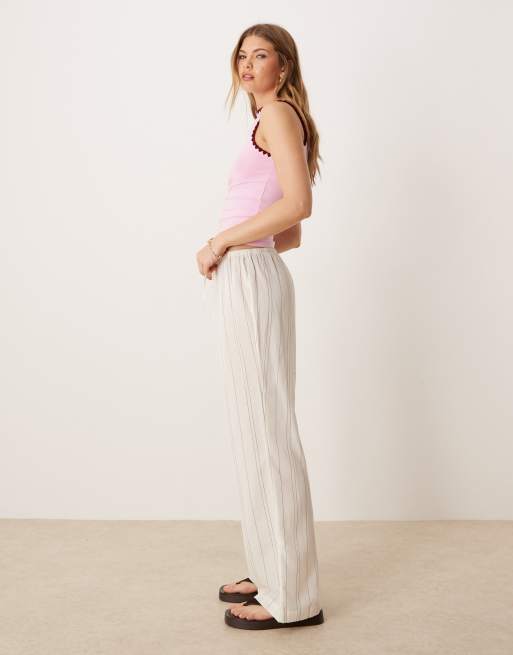 ASOS DESIGN boat neck tank with blanket stitch detail in pink, 3 of 4