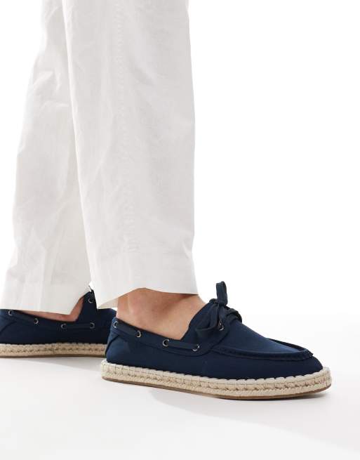 ASOS DESIGN boat shoe espadrilles in navy