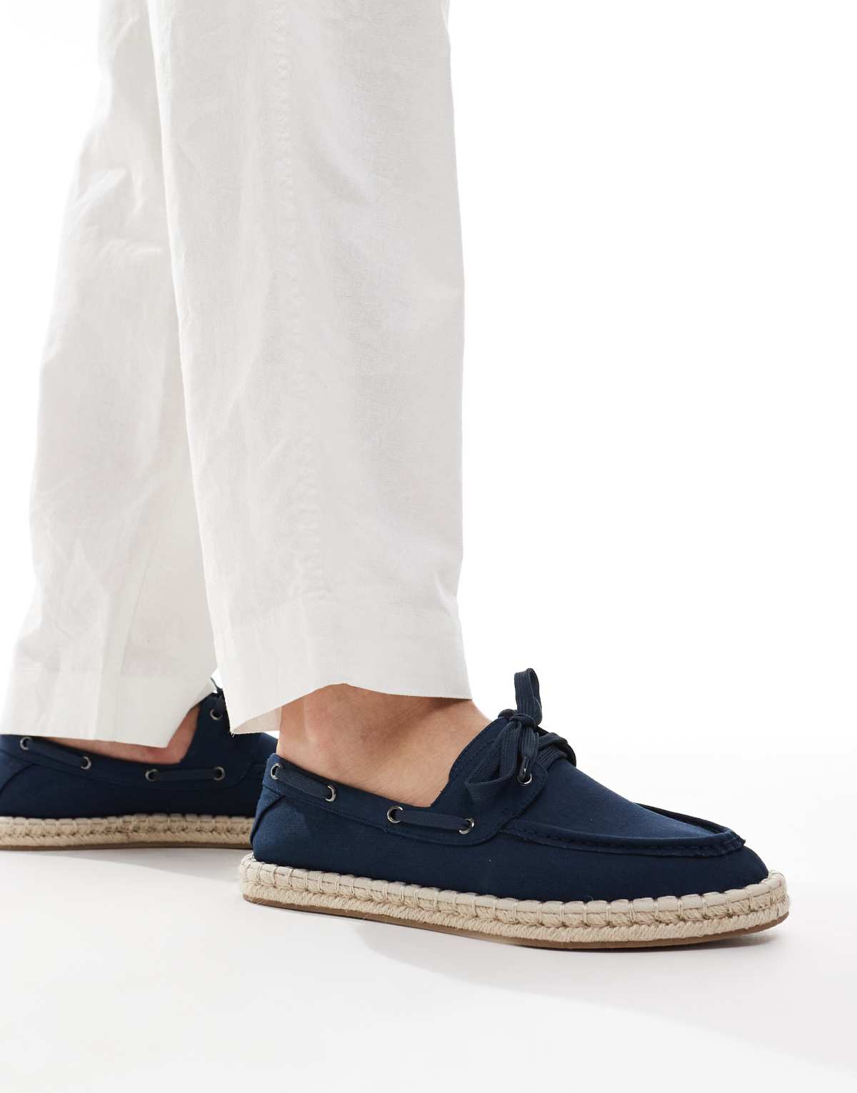 ASOS DESIGN boat shoe espadrilles in navy