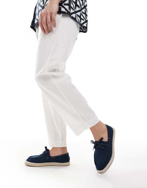 ASOS DESIGN boat shoe espadrilles in navy