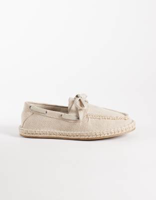  boat shoe espadrilles in stone canvas