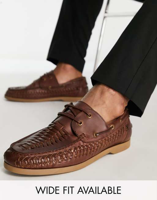 Mens woven sale boat shoes