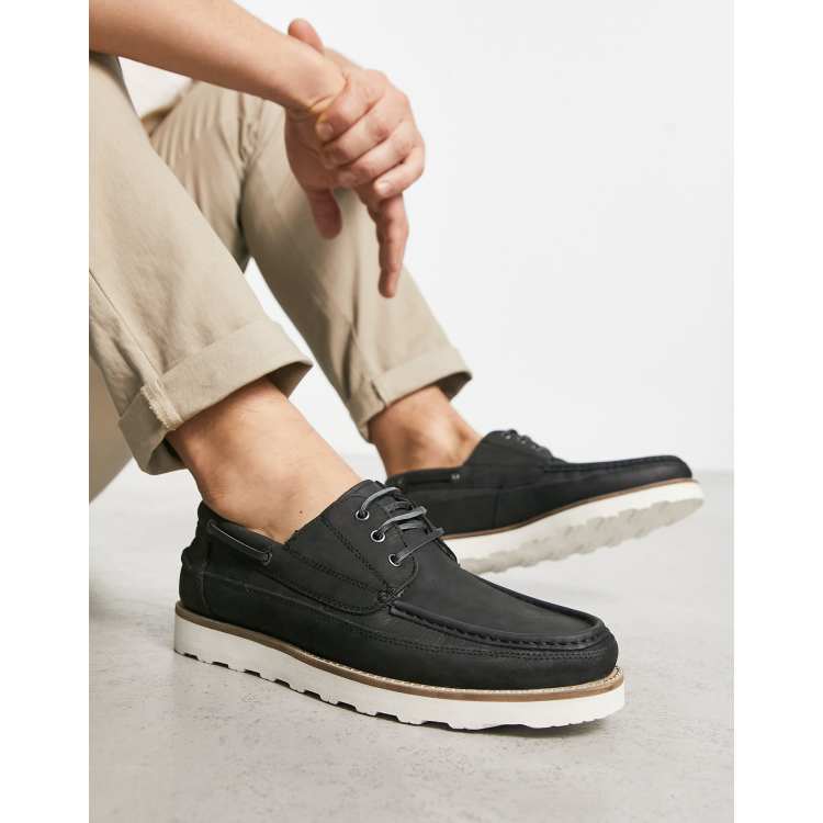 Mens black 2024 boat shoes