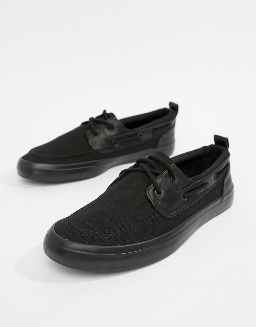 ASOS DESIGN boat shoes in black