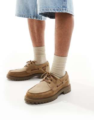 Asos Design Boat Shoes In Brown